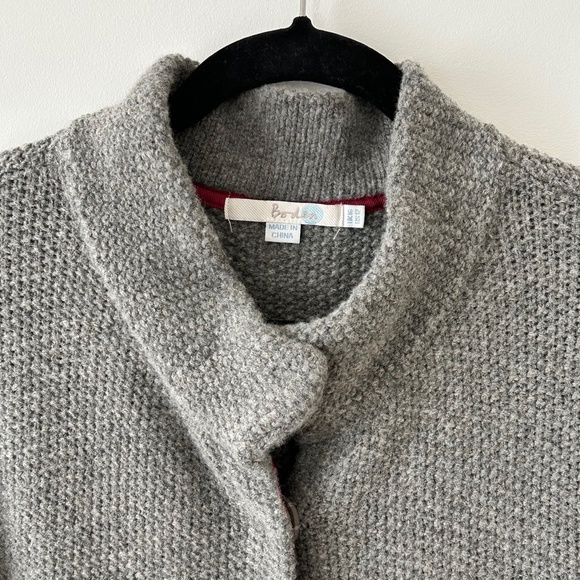 Boden Seed Stitch Gray Wool Cardigan Sweater Coat - Picture 4 of 16